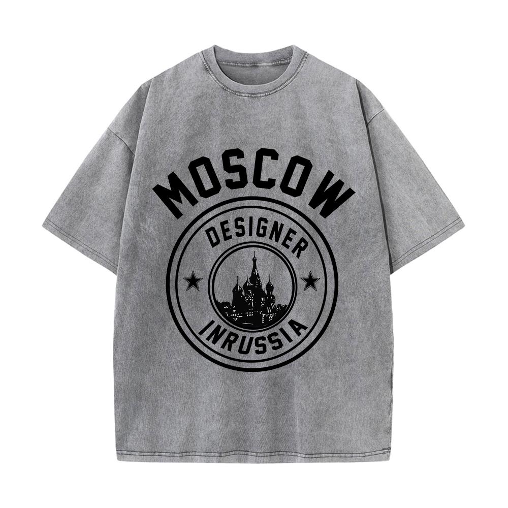 Street Fashion Russia - 여성용 면 워싱 티셔츠, 러시아 프린트