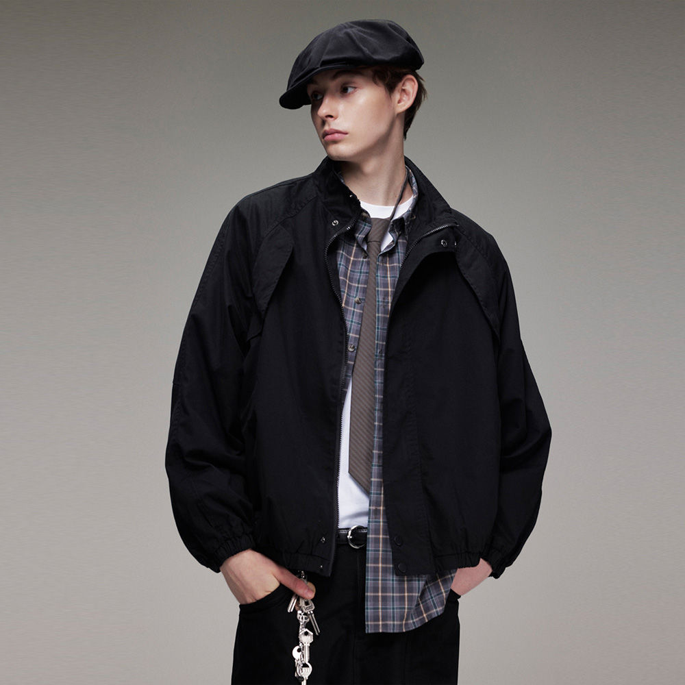 Coach Jacket Bomber - 아메리칸 통근자 패션 스탠드 칼라 폭격기