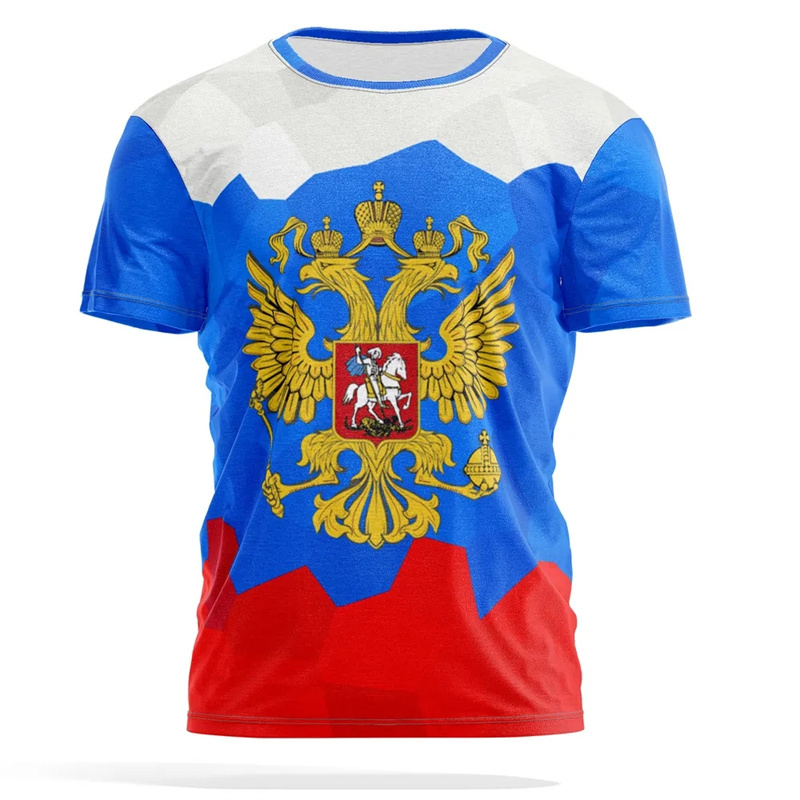 Street Fashion Russia - 러시아 국가 상징 인쇄 티셔츠 남성
