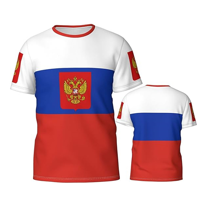 Street Fashion Russia - 러시아 국기 3D 프린트 티셔츠 남성용