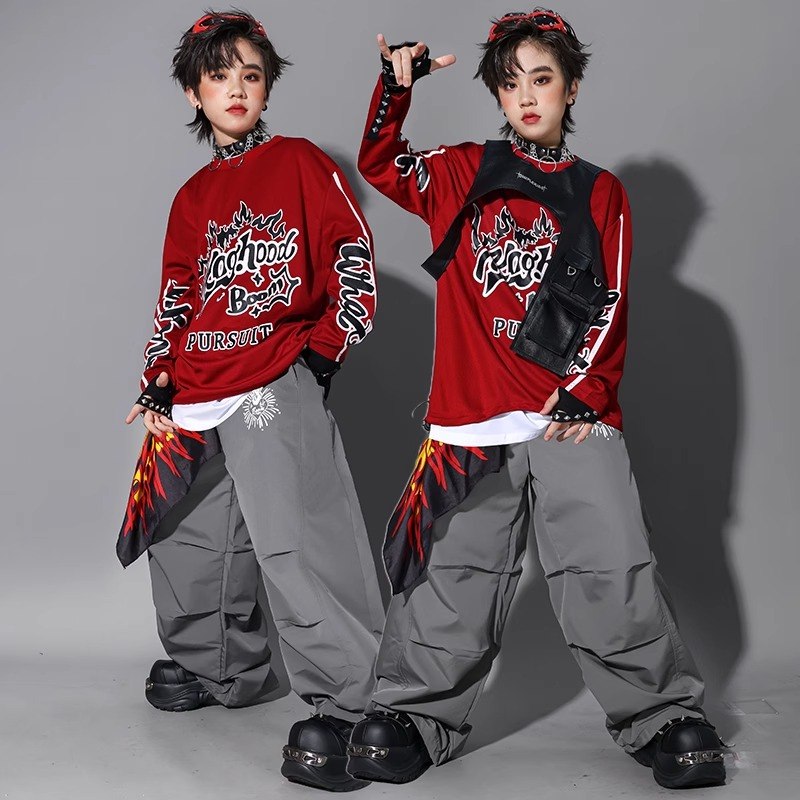 소년 K-pop 스웨트셔츠 패션 조끼 루즈 팬츠 힙합  - Street Fashion Boy 리뷰 및 가격