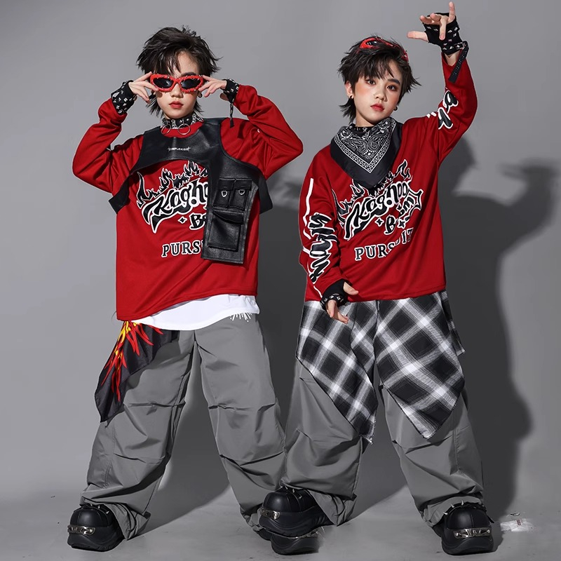 소년 K-pop 스웨트셔츠 패션 조끼 루즈 팬츠 힙합  - Street Fashion Boy 리뷰 및 가격