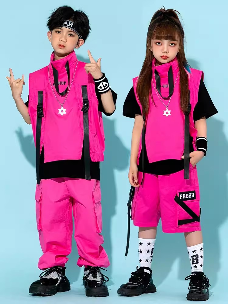 어린이 힙합 의상 소년 소녀 재즈 댄스 패션 의류, 핑 - Street Fashion Boy 리뷰 및 가격