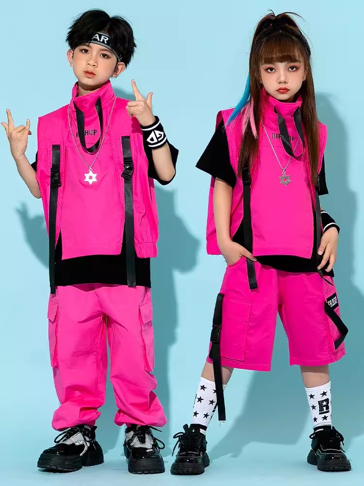 어린이 힙합 의상 소년 소녀 재즈 댄스 패션 의류, 핑 - Street Fashion Boy 리뷰 및 가격