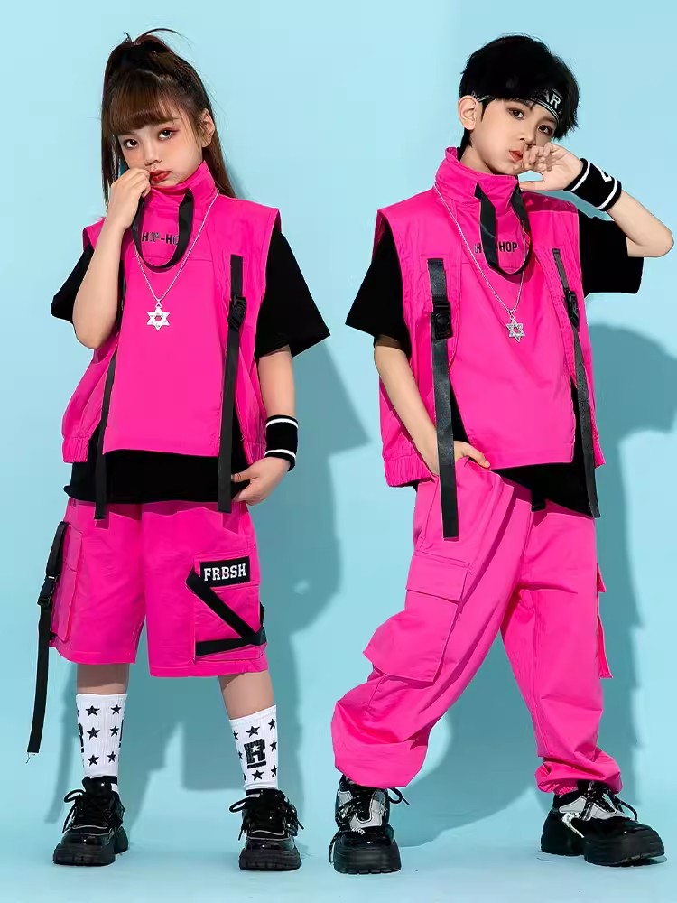 어린이 힙합 의상 소년 소녀 재즈 댄스 패션 의류, 핑 - Street Fashion Boy 리뷰 및 가격