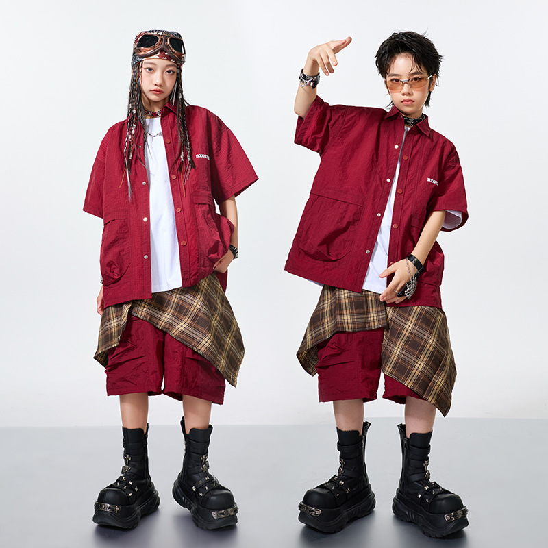 새로운 남자아이 힙합 의상 세트 패션 스트리트 댄스 셔 - Street Fashion Boy 리뷰 및 가격