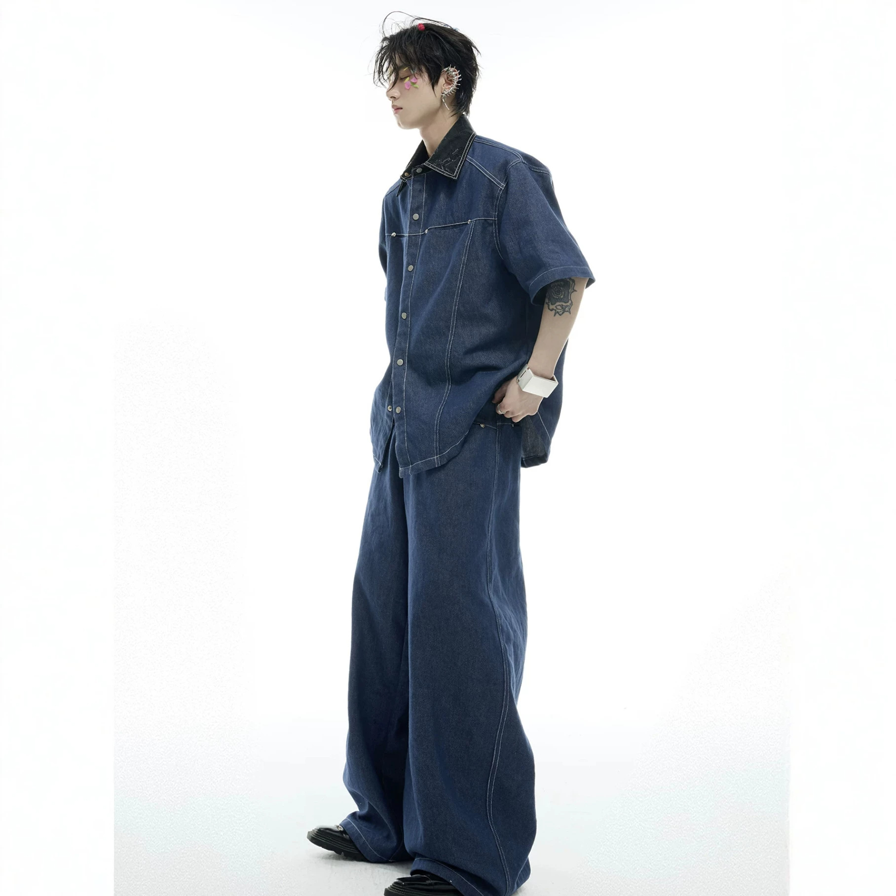 여름 남성 데님 매칭 세트 아메리칸 패션 하이 스트리트 - Street Fashion Denim 리뷰 및 가격