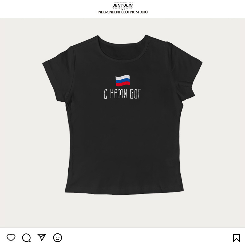 러시아 국기 슬로건 TShirt 여름 여성 Hipste - Street Fashion Russia 리뷰 및 가격